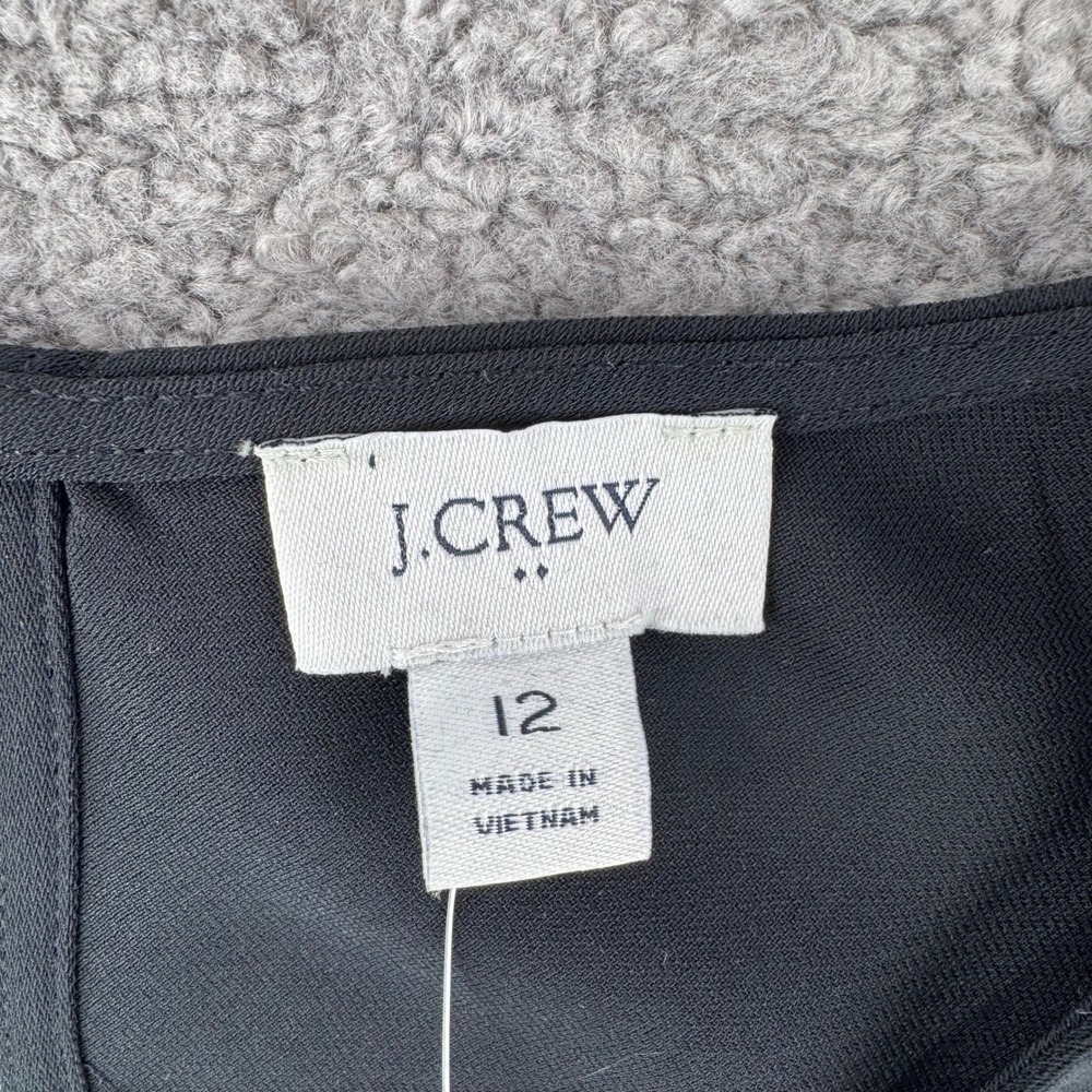 J.Crew Womens Black Puff Sleeve Midi‎ Dress BV647 Sz 12 NEW MSRP $110 Office LBD - Picture 3 of 9